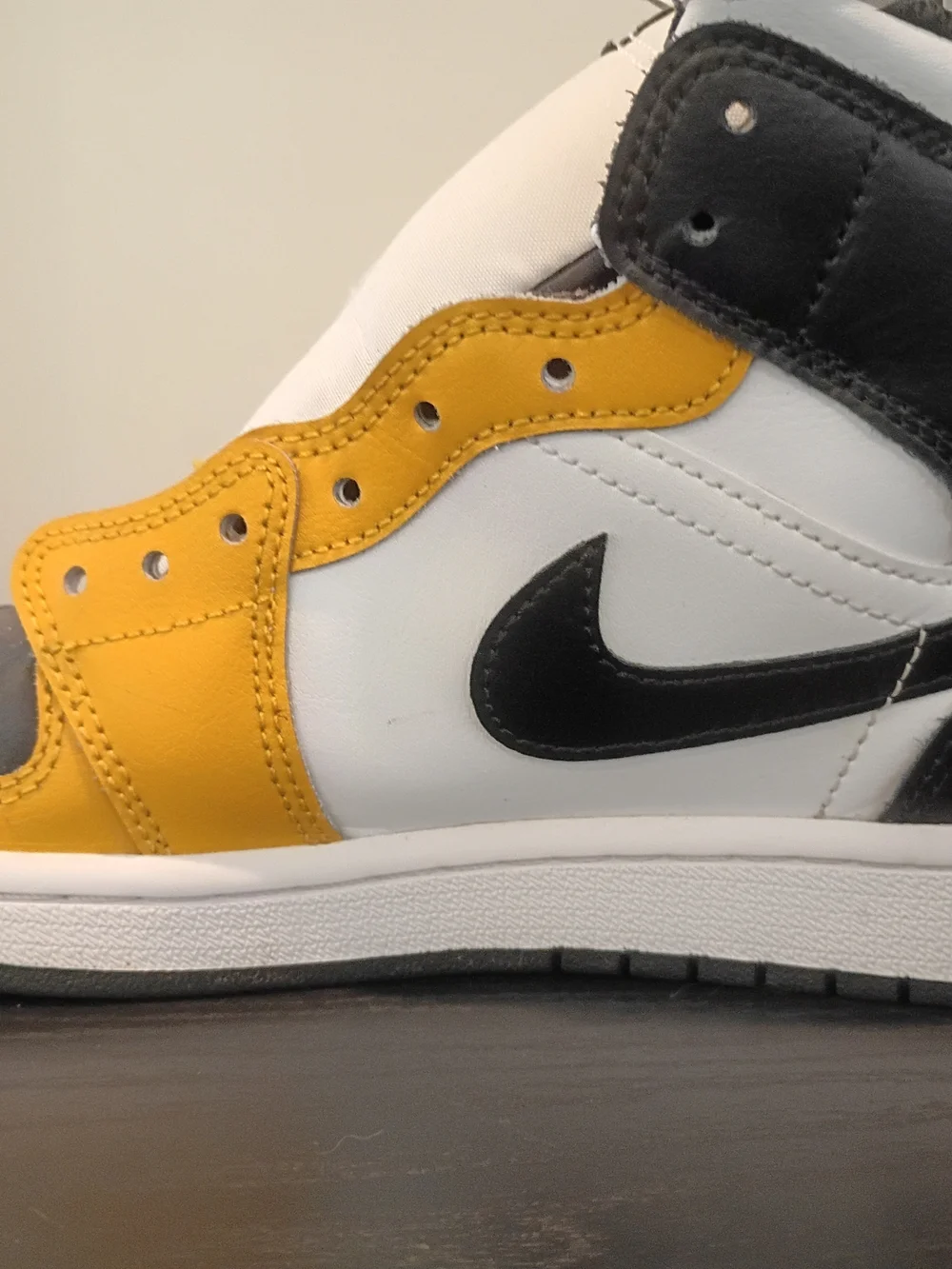 Jordan High-Top Sneakers in Yellow, Black, and White